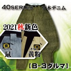 画像1: 《新色登場》40シリーズ　草木デニム　B-3ダルマ（総丈125cm） (1)