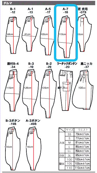 口コミ サイト 商品 ○【アウトレット】Aー7ダルマ 88シリーズ 綿100% M〜w100 パンツ